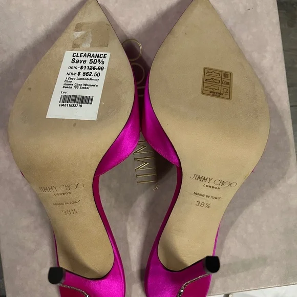 Jimmy Choo Saeda 100 fuschia crystal heels - Picture 10 of 14